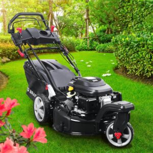 BRAST® Benzin Rasenmäher Trike mit Antrieb | 5,2kW(7PS) | Elektrostart | 53cm Schnittbreite | viele Modelle | TÜV | 4 Takt OHV Motor | 30-80mm Schnitthöhe | 60L Fangkorb | Stahlgehäuse | ESTART Speed
